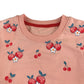 Sweater 5-6 years pink with cherry print design jersey pullover