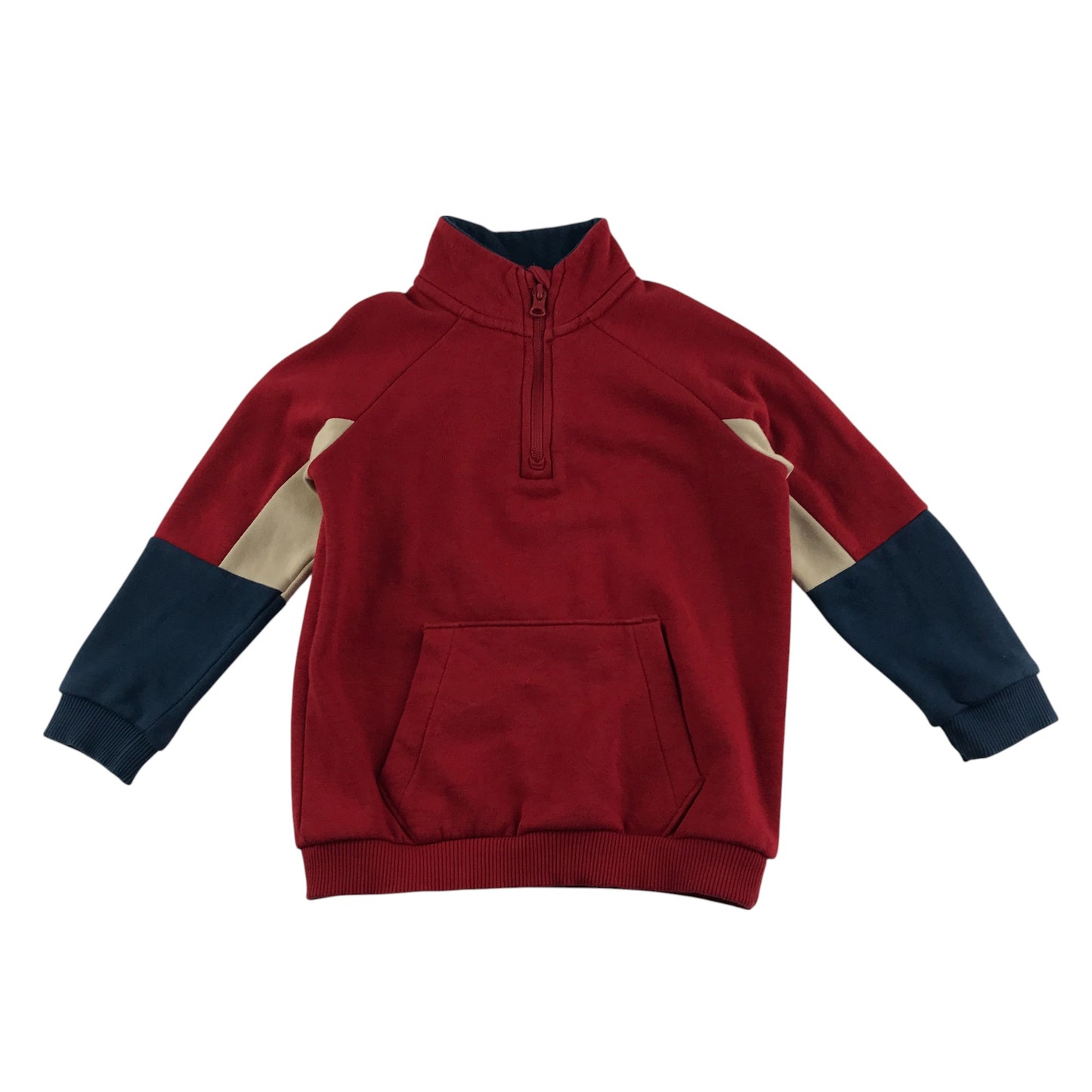 George sweater 5-6 years red quarter zipper kangaroo pocket