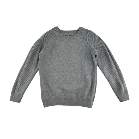 M&S jumper 5-6 years grey plain crewneck cotton