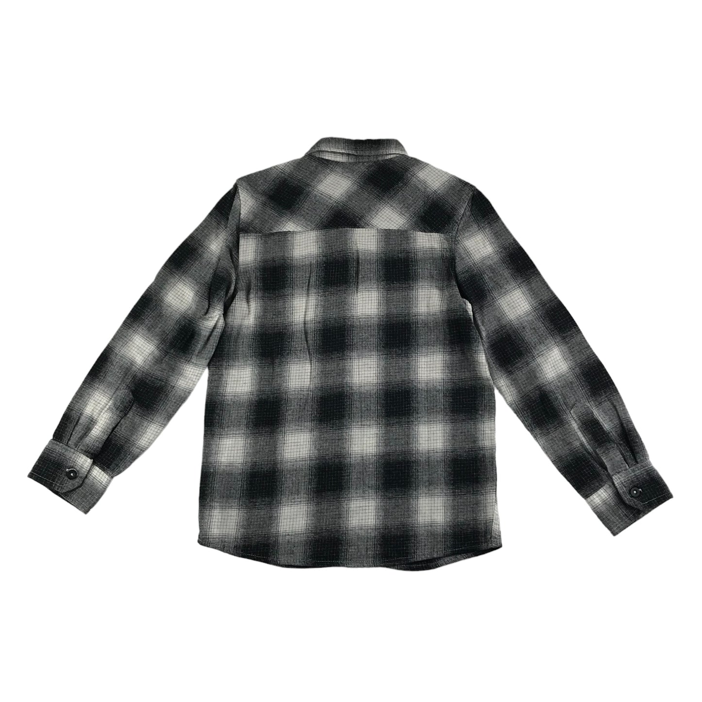 Tu Shirt Age 9 Black and White Checked Long Sleeve Button Up Cotton