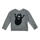 H&M sweater 7-8 years grey crewneck monster velvety graphic