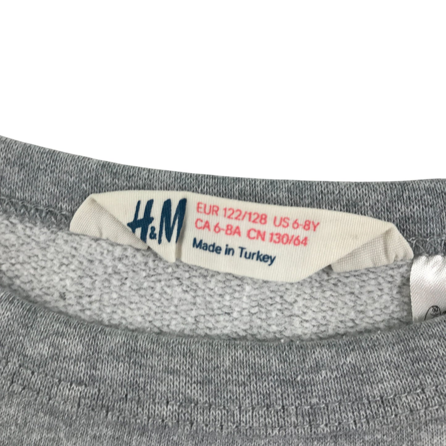H&M sweater 7-8 years grey crewneck monster velvety graphic