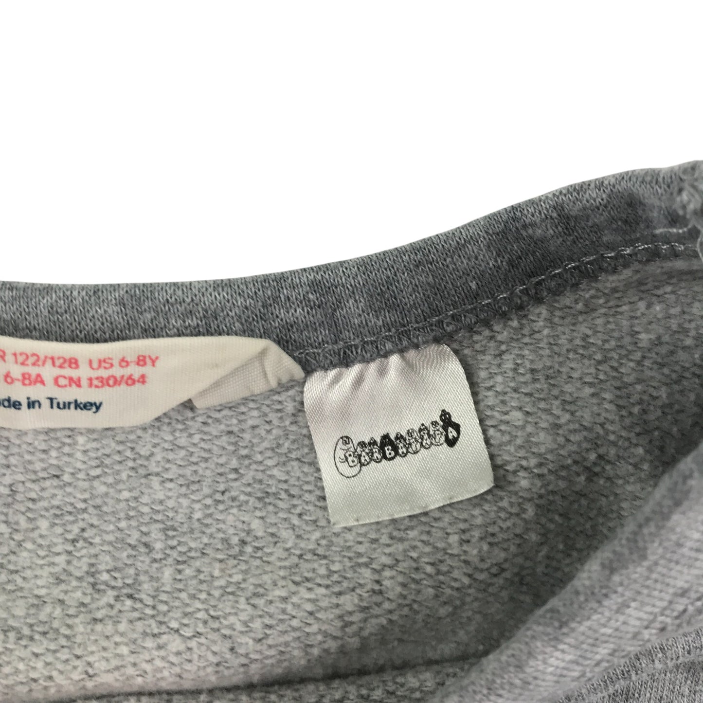 H&M sweater 7-8 years grey crewneck monster velvety graphic