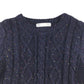M&S jumper 6-7 years navy cable knit design with multi-coloured threading