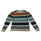 H&M jumper 7-8 years grey multicoloured stripy crewneck cotton