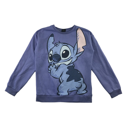 Primark Jersey Sweater Age 11 Lilacy Blue with Disney Lilo and Stitch Graphic