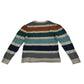 H&M jumper 7-8 years grey multicoloured stripy crewneck cotton