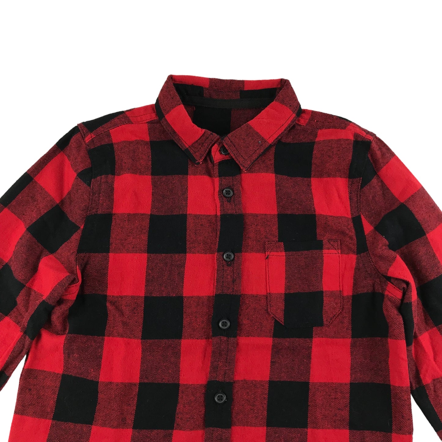 Checked Shirt Age 6 Red Cool Kid Yeah Print Text in the Back Long Sleeve Button Up