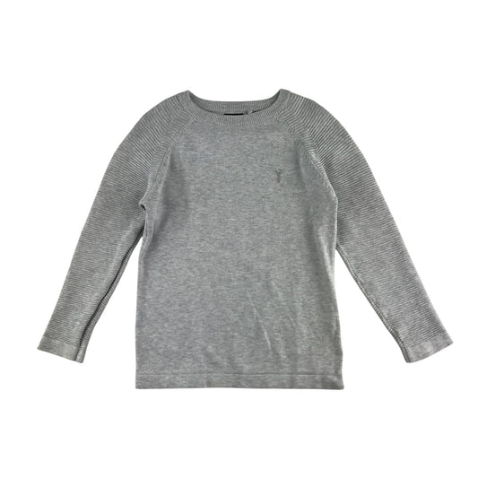 Next jumper 7-8 years grey plain crewneck with logo