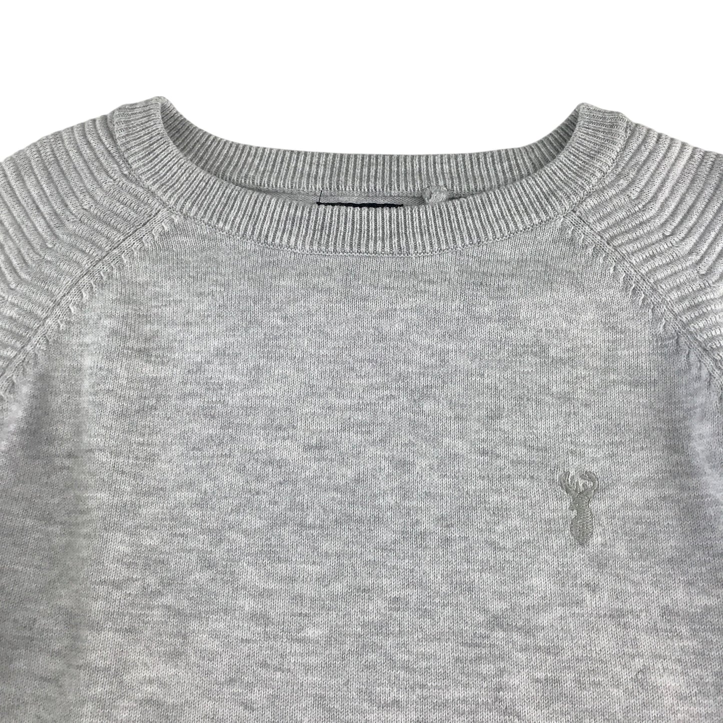 Next jumper 7-8 years grey plain crewneck with logo