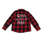 Checked Shirt Age 6 Red Cool Kid Yeah Print Text in the Back Long Sleeve Button Up