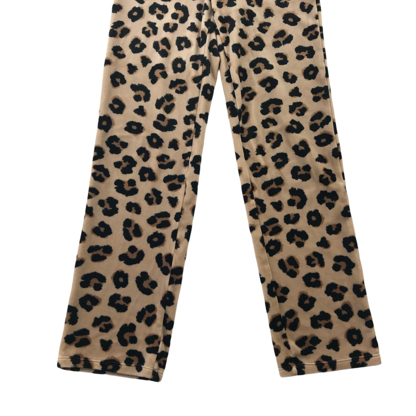 H&M joggers 9-10 years beige and brown leopard spots pattern velour style