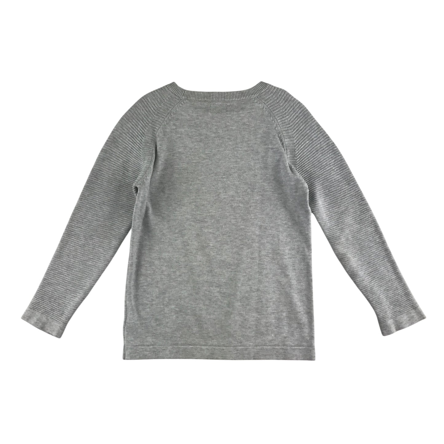 Next jumper 7-8 years grey plain crewneck with logo