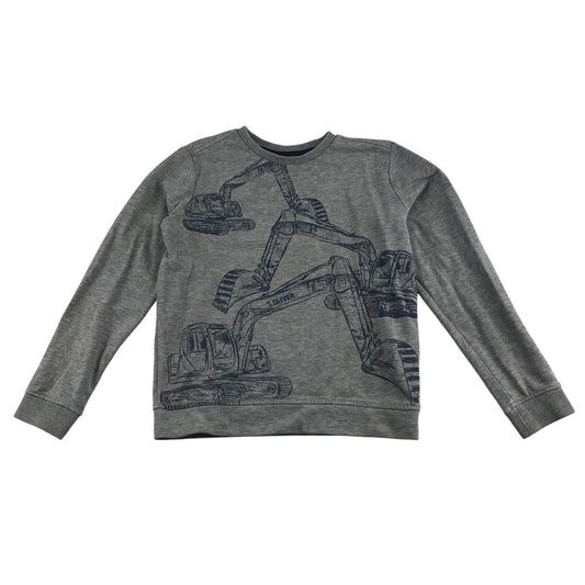 s.Oliver sweater 8-9 years grey digger construction graphic design
