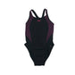 Speedo swimsuit women's 12 black with pink star design and logo