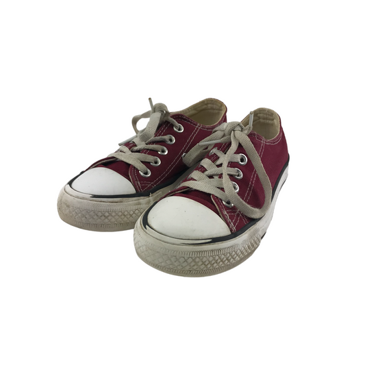 Lily & Dan Trainers Shoe Size 11 Junior Burgundy low top with Laces