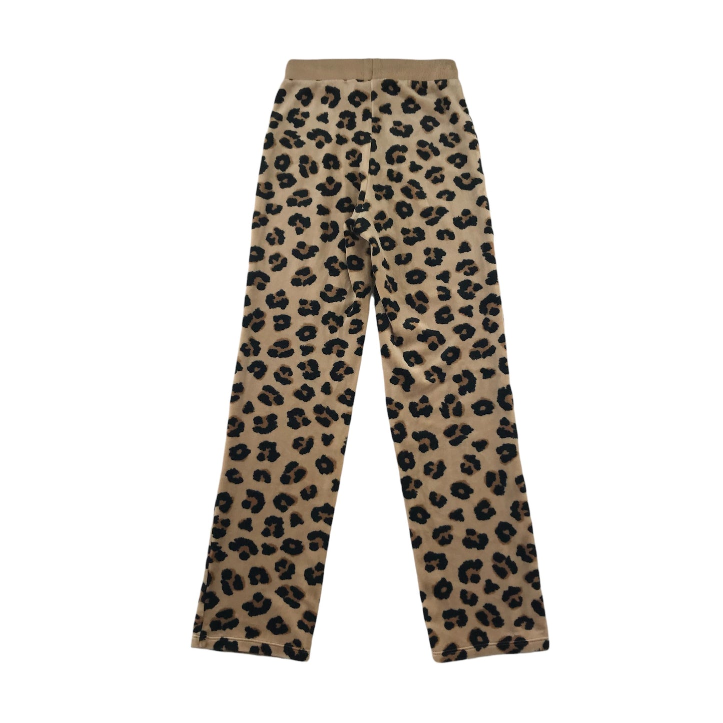 H&M joggers 9-10 years beige and brown leopard spots pattern velour style