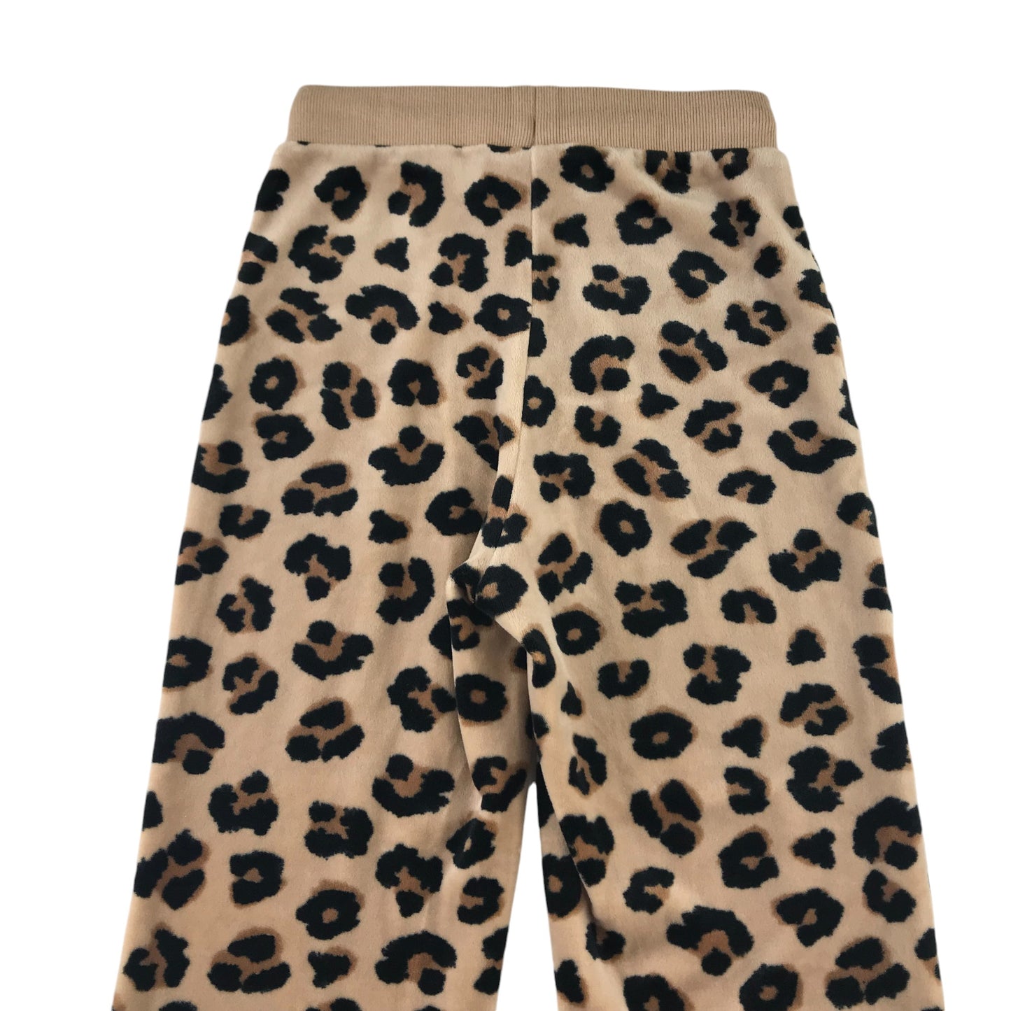 H&M joggers 9-10 years beige and brown leopard spots pattern velour style