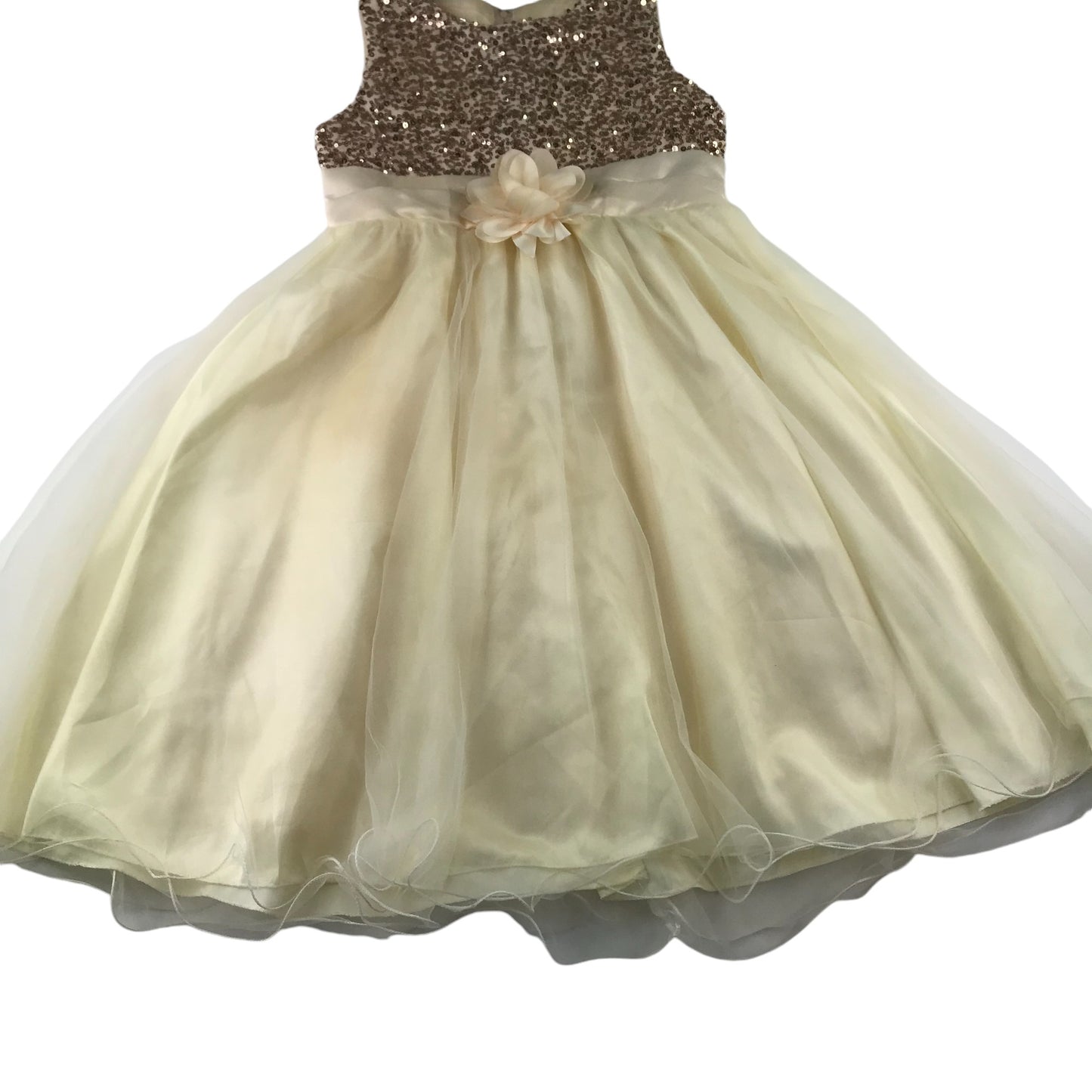 Formal dress 7-9 years cream white with sequin top