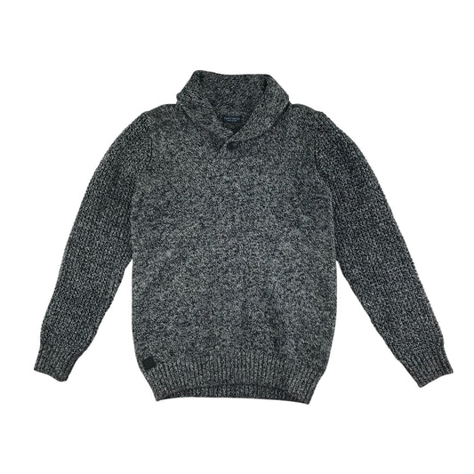 Next jumper 9-10 years grey optical back and white threading wool mix