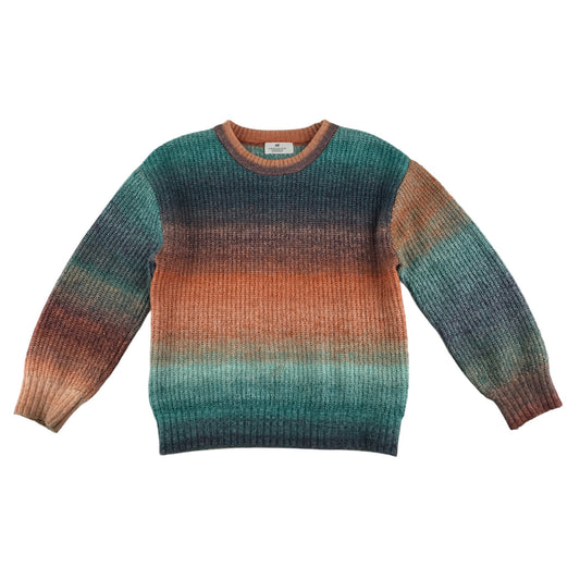 H&M jumper 9-10 years orange stripy knitted jumper crewneck
