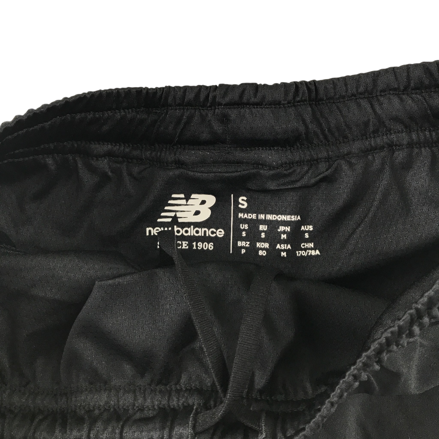 New Balance S black sport shorts