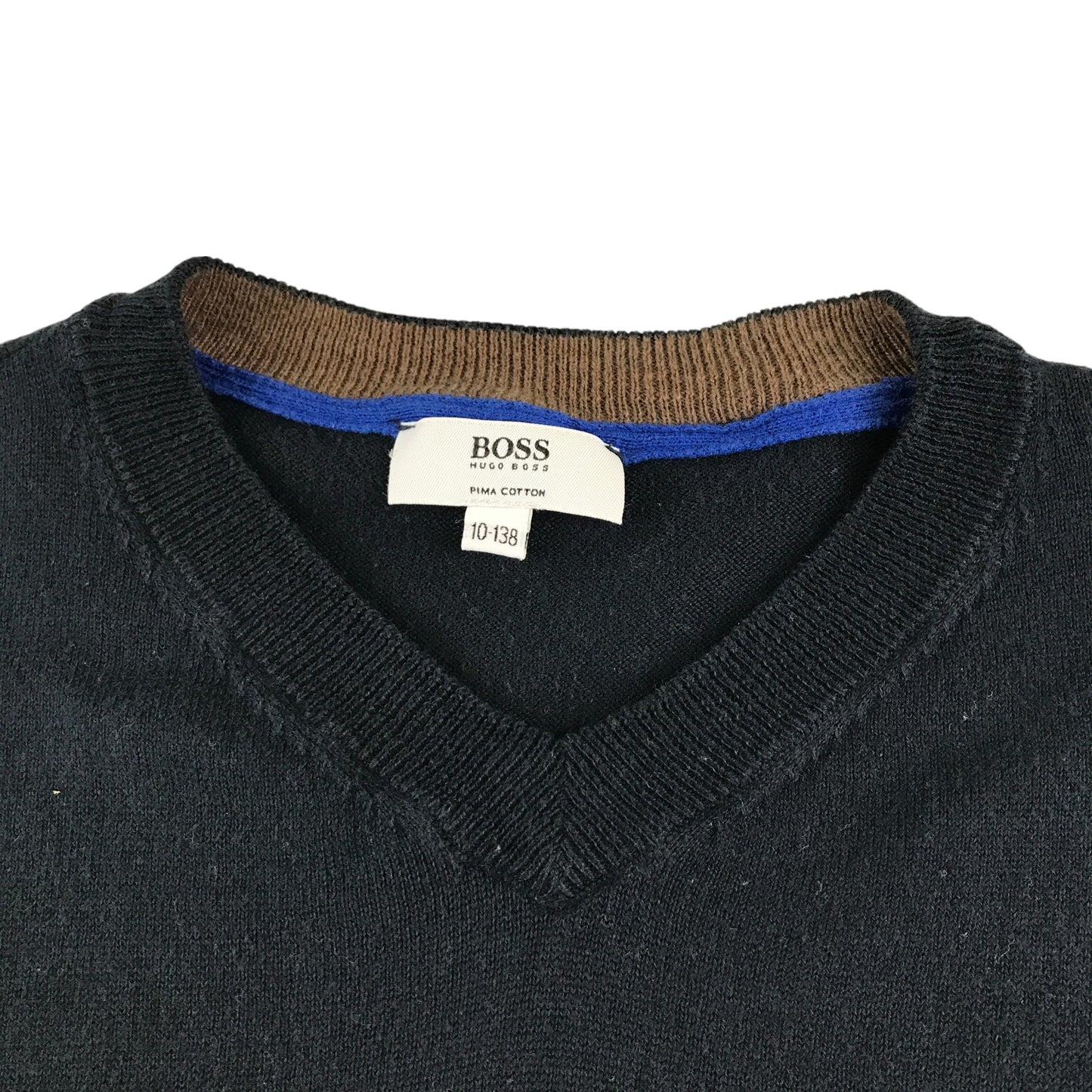 Hugo Boss jumper 9-10 years black v-neck long sleeve cotton
