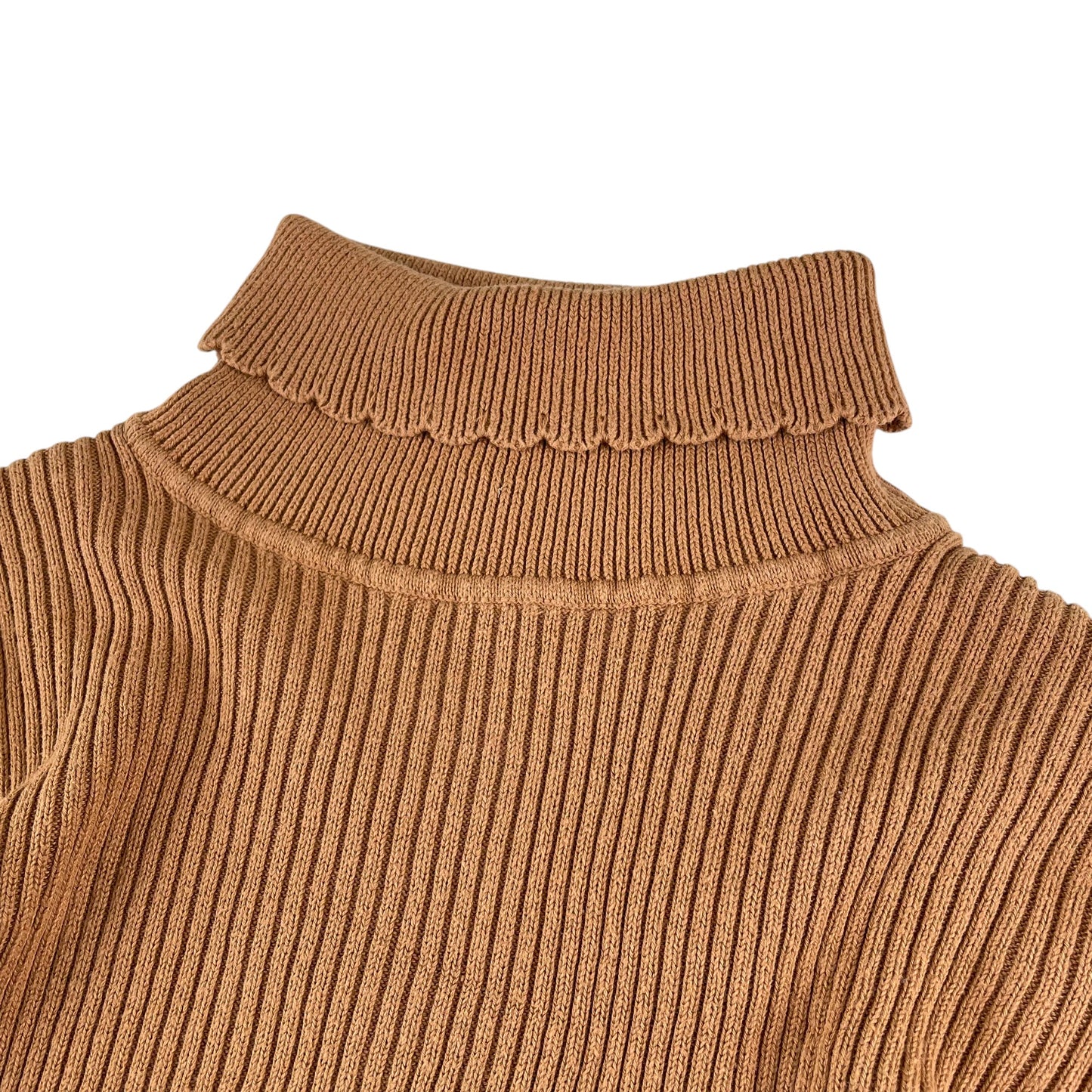 George light jumper 8-9 years brown stretchy with polo neck cotton