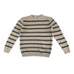 M&S jumper 10-11 years light beige with black stripes and crewneck cotton