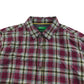 Benetton Shirt Size S Red Checked Long Sleeve Button Up