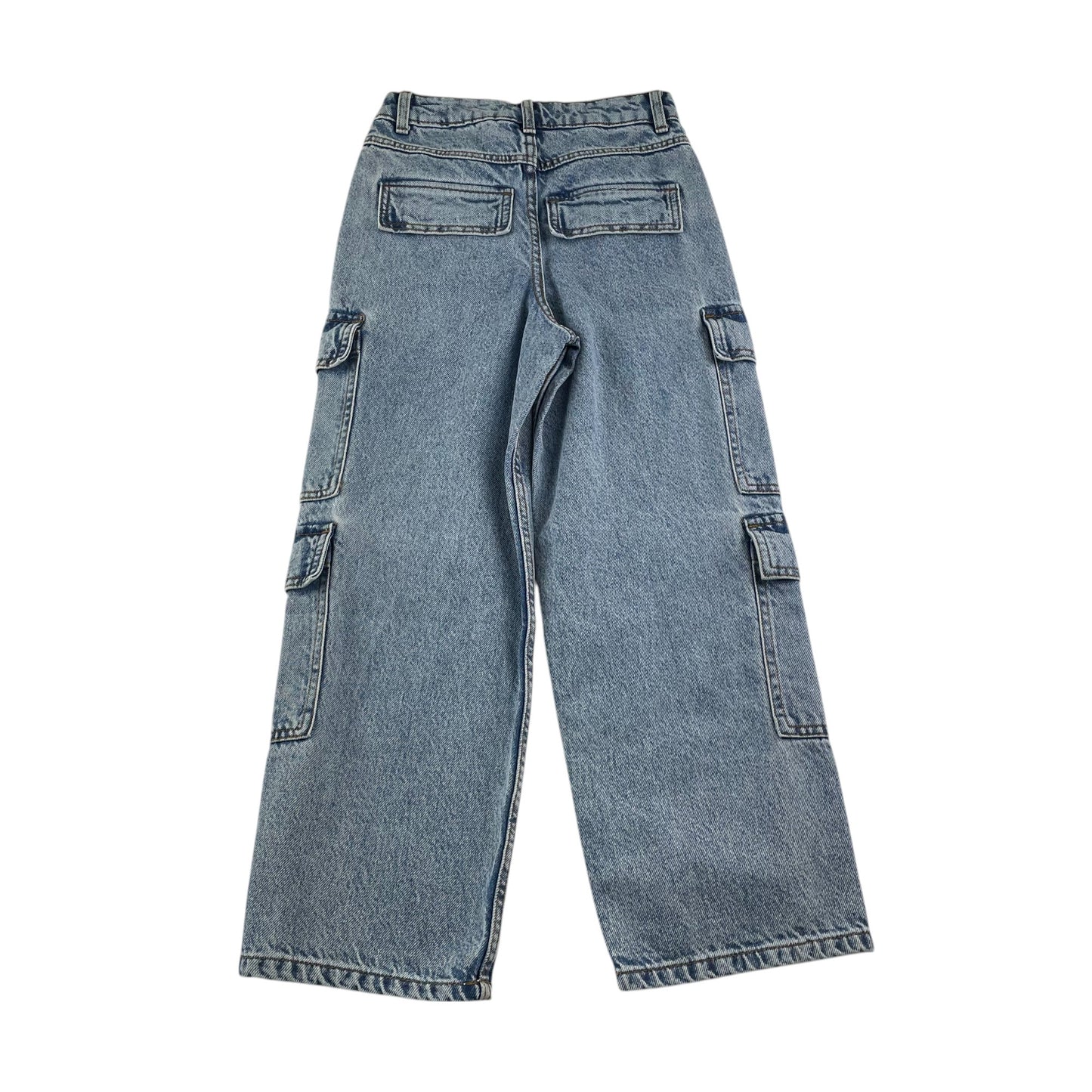 New Look jeans 8-9 years light blue wide leg combat style cotton