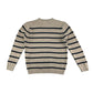 M&S jumper 10-11 years light beige with black stripes and crewneck cotton