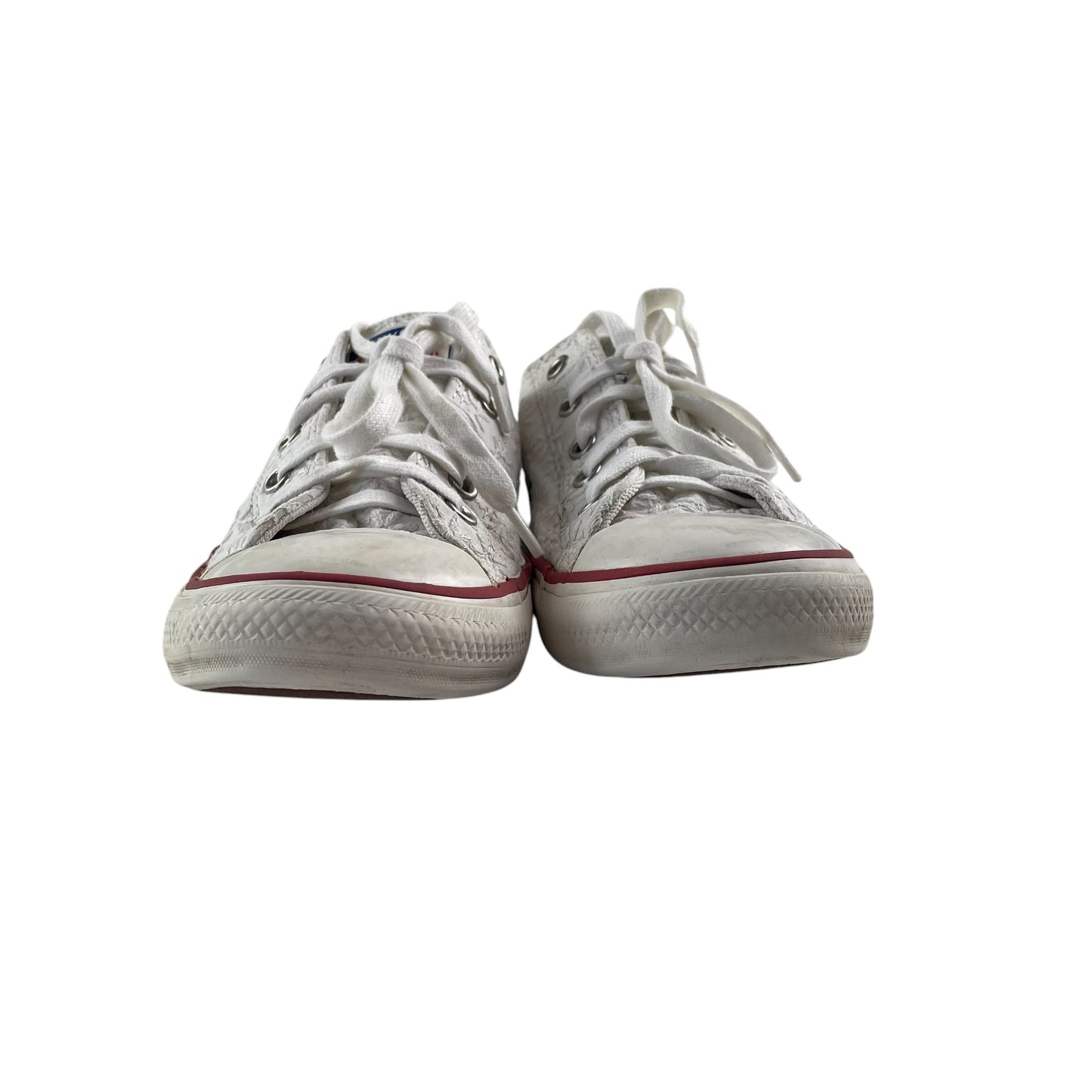 Converse All Star trainers shoe size UK 1.5 white embroidered low tops with laces