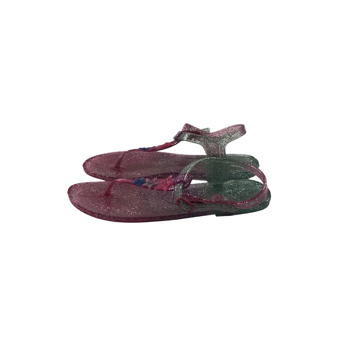 Angels Pink Glitter Jelly Walking Sandals Shoe Size 2