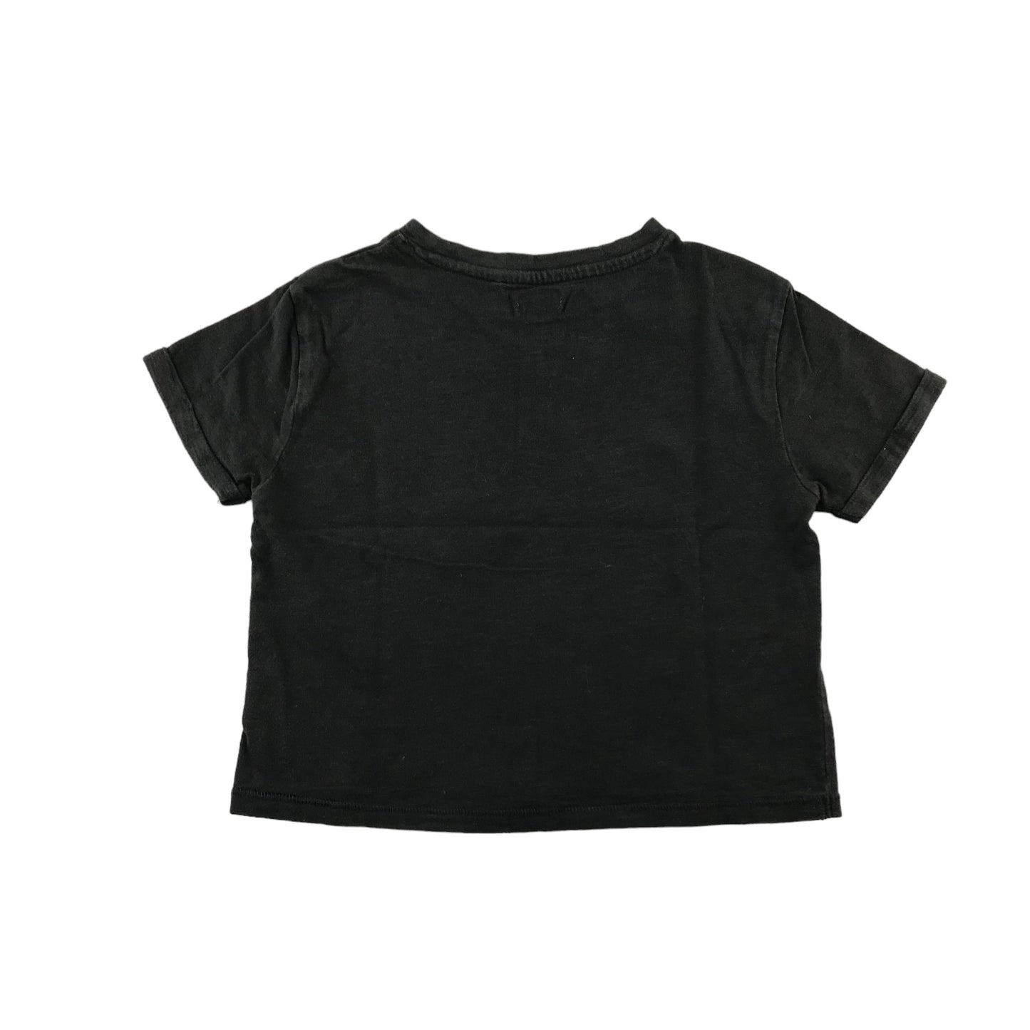 Next t-shirt 4-5 years charcoal cropped short sleeve GIRLS cotton