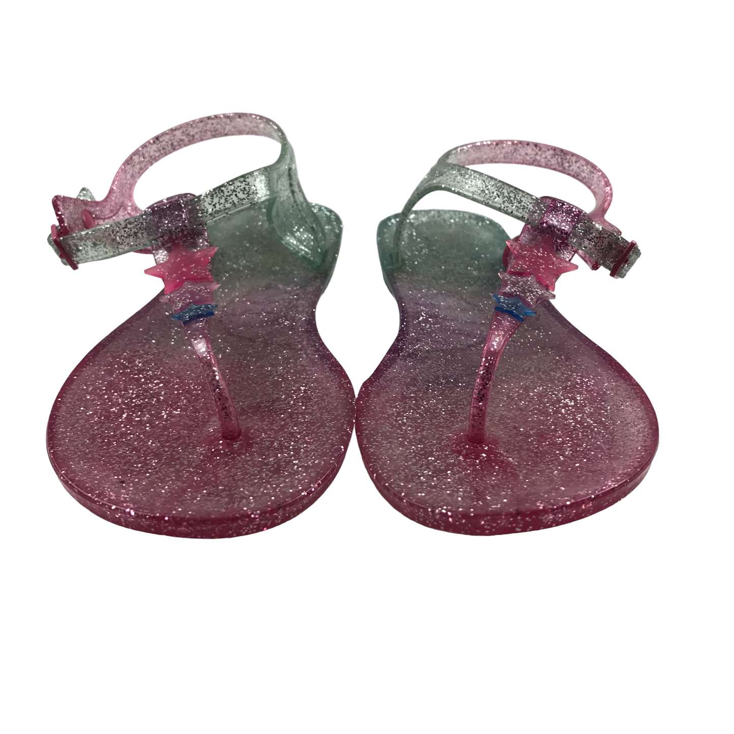 Angels Pink Glitter Jelly Walking Sandals Shoe Size 2