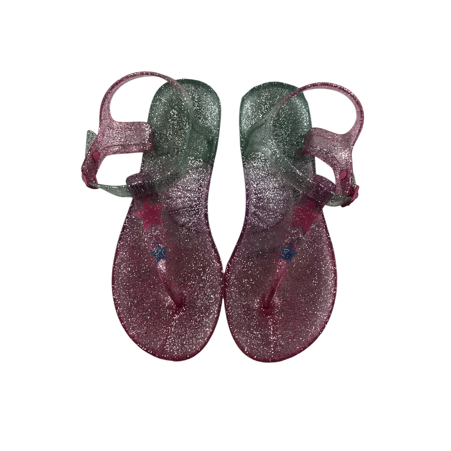 Angels Pink Glitter Jelly Walking Sandals Shoe Size 2