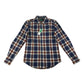 Benetton Shirt Size S Navy Burgundy Checked Long Sleeve Button Up
