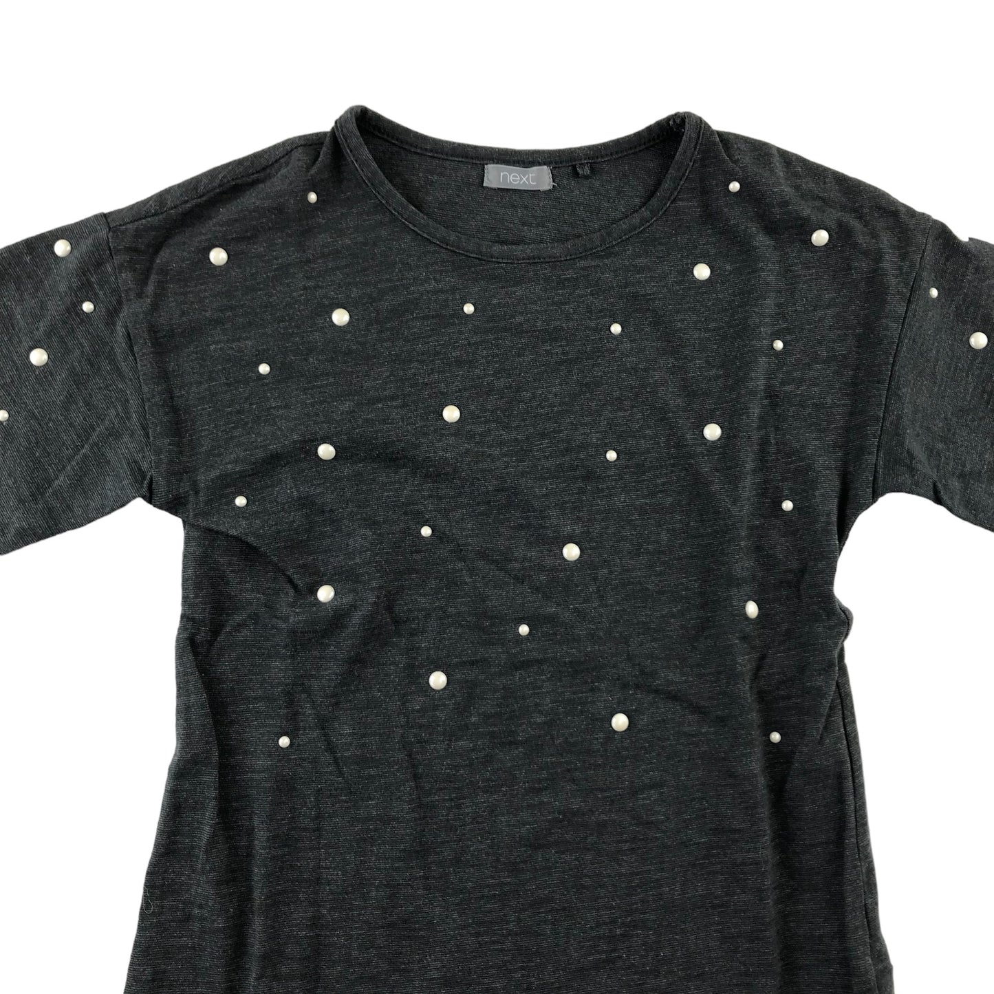 Next t-shirt 4-5 years dark grey short sleeve pearl details