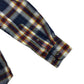Benetton Shirt Size S Navy Burgundy Checked Long Sleeve Button Up