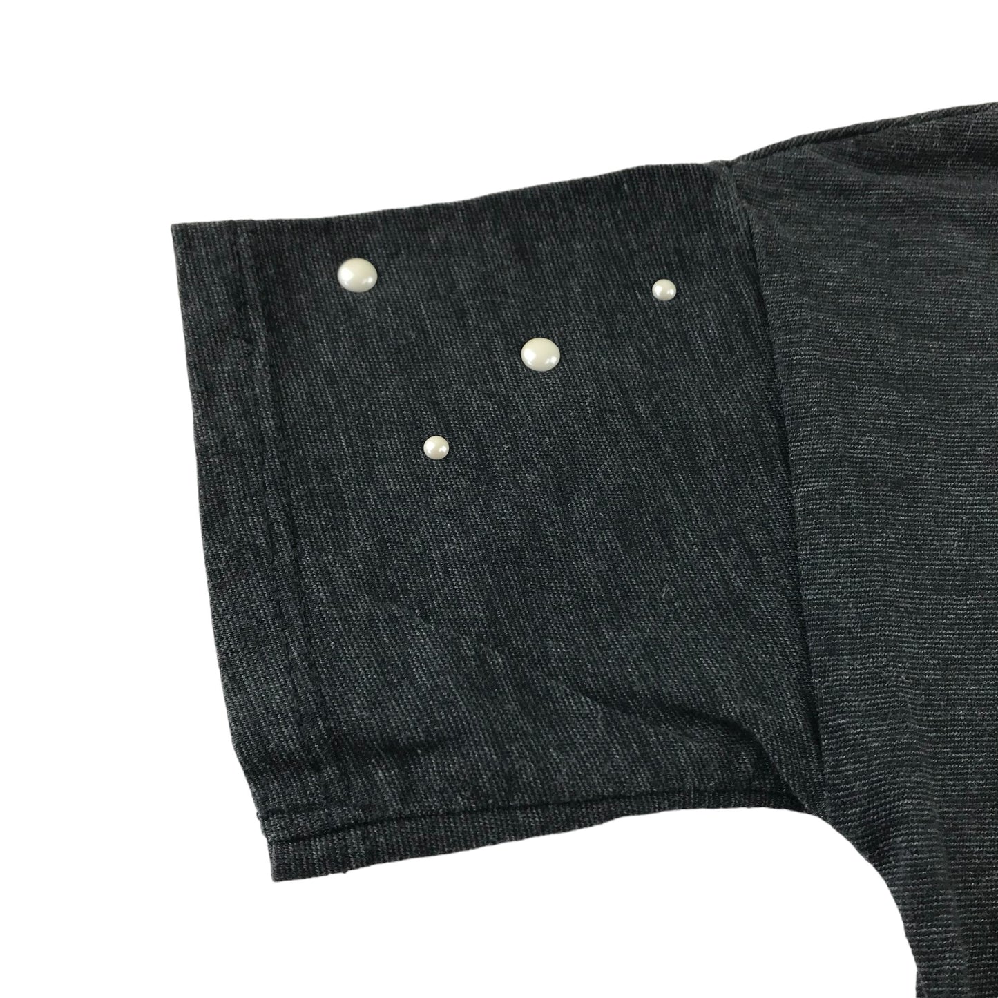 Next t-shirt 4-5 years dark grey short sleeve pearl details