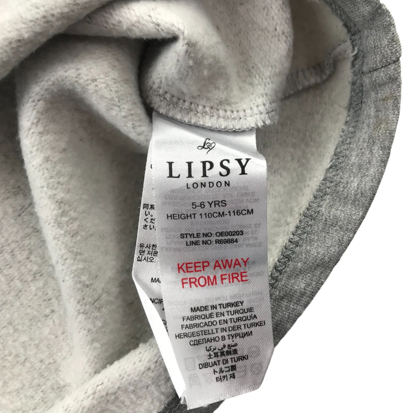 Lispsy London Sweater Age 5 Grey Text Graphic Cropped