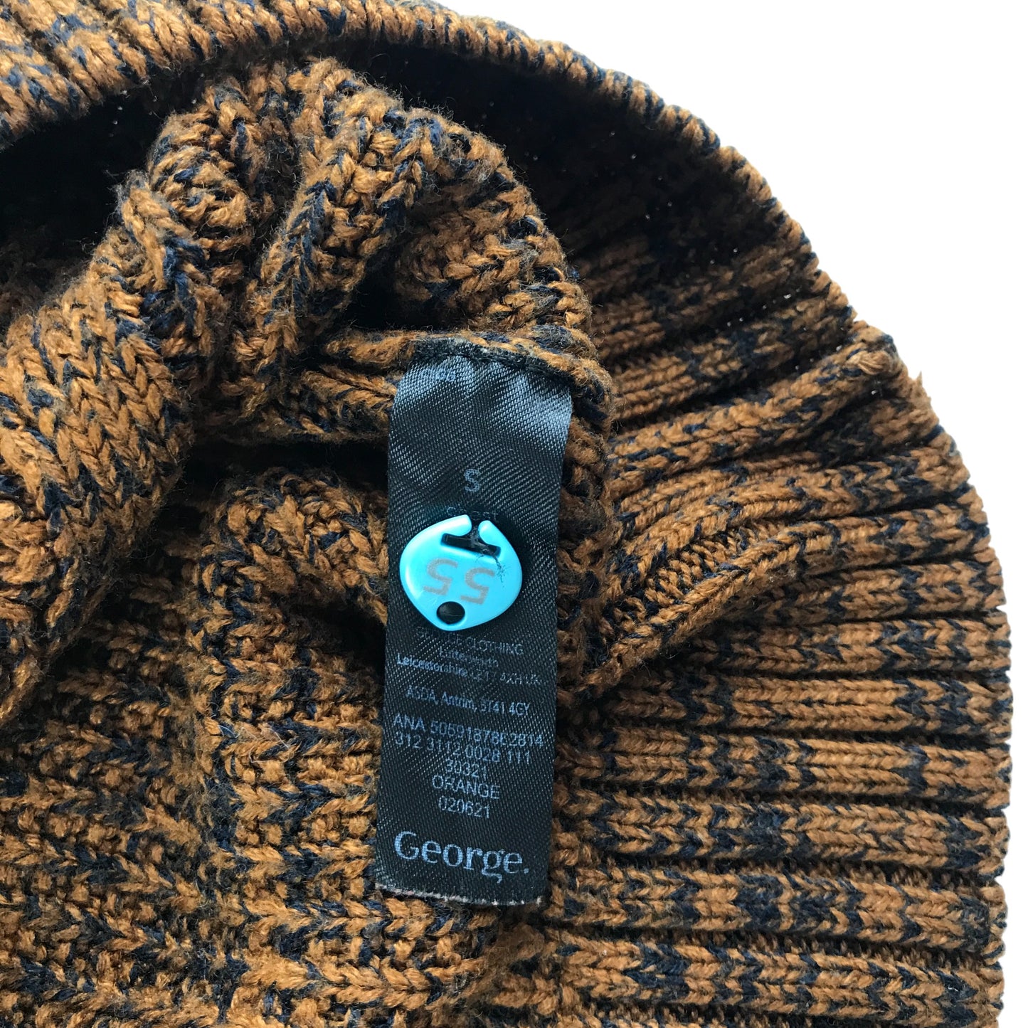 George jumper men's S brown panelled design cable knit