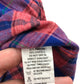 Benetton Shirt Size S Blue Red Checked Long Sleeve Button Up
