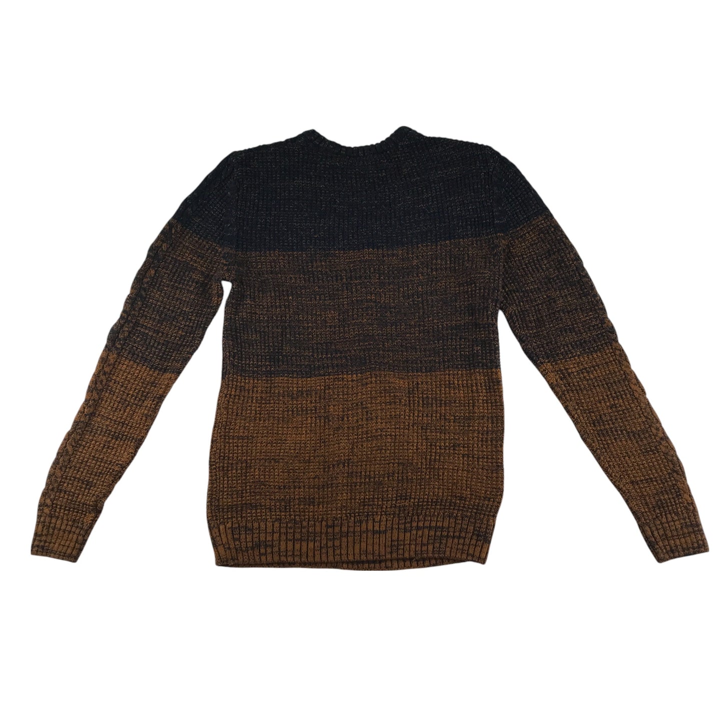 George jumper men's S brown panelled design cable knit