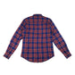 Benetton Shirt Size S Blue Red Checked Long Sleeve Button Up