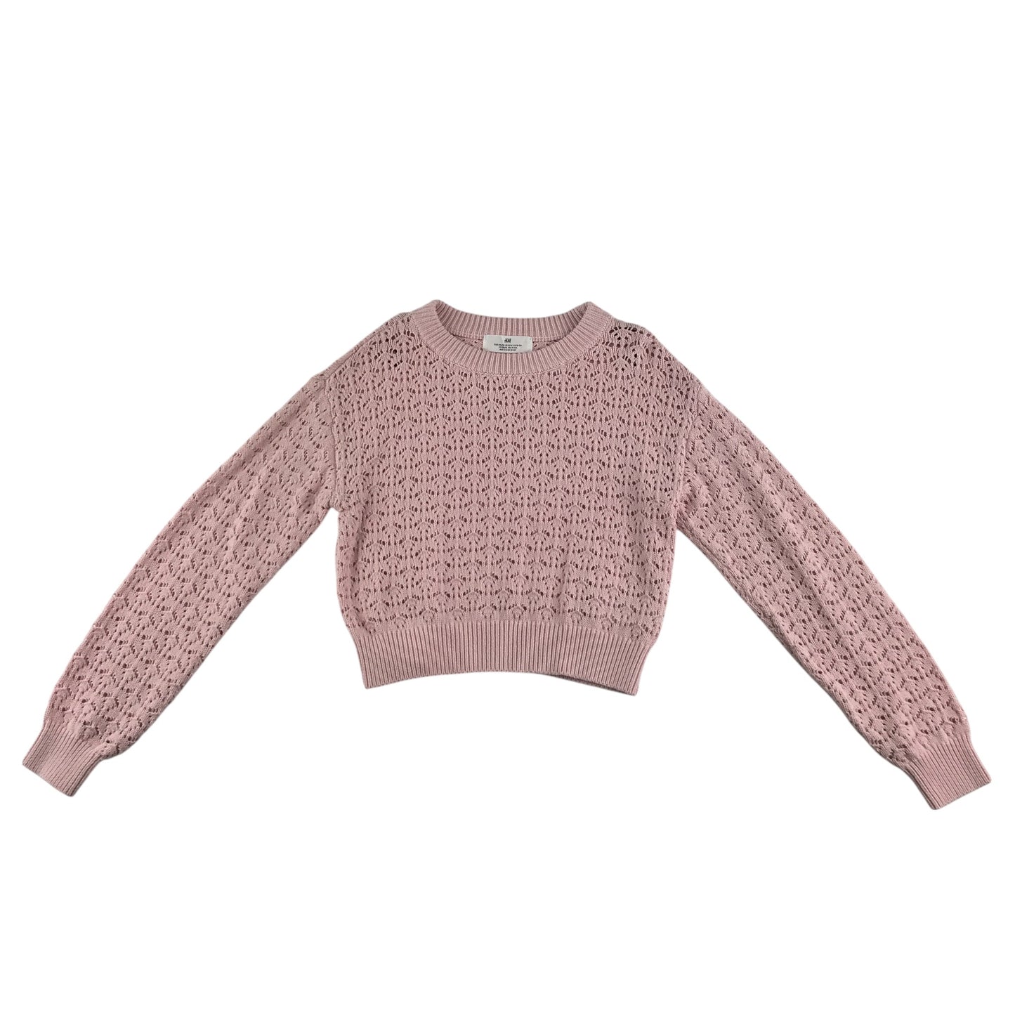 H&M sweater 11-12 years pink crewneck knitted jumper cotton