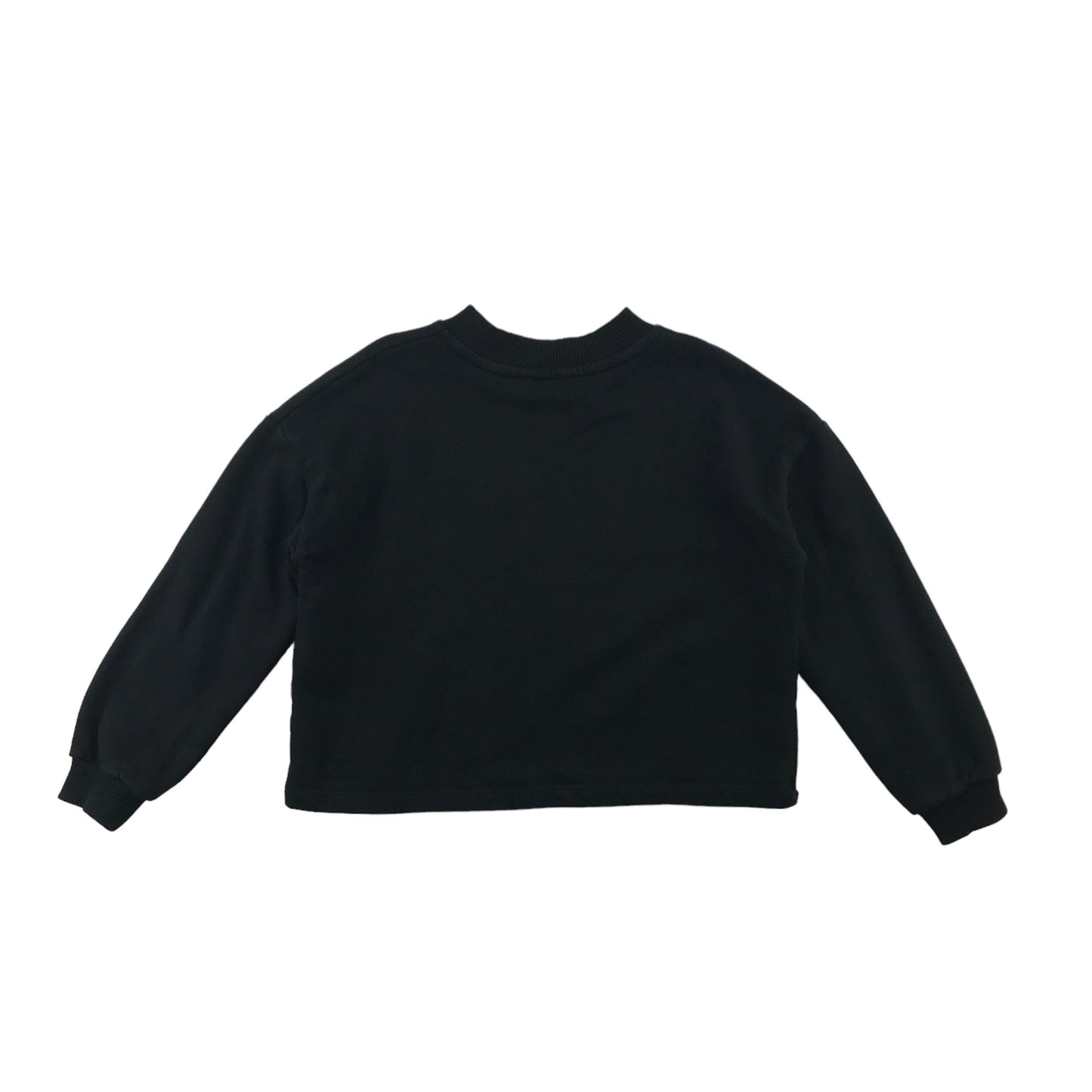 River Island Sweater Age 5 Black Text Graphic Luxe Cropped