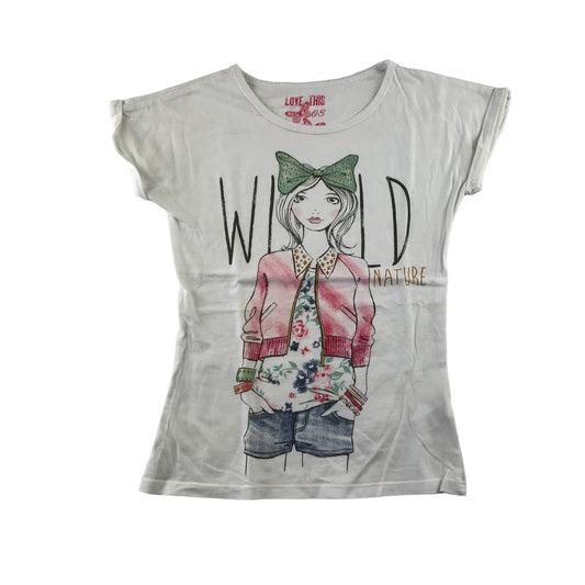 St Bernard t-shirt 10-11 years white Wild Nature Girl print