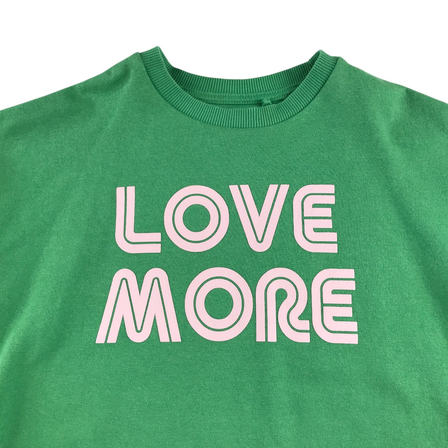 F&F sweater 10-11 years green crewneck text graphic design